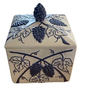 Ceramic Box with Grape Design